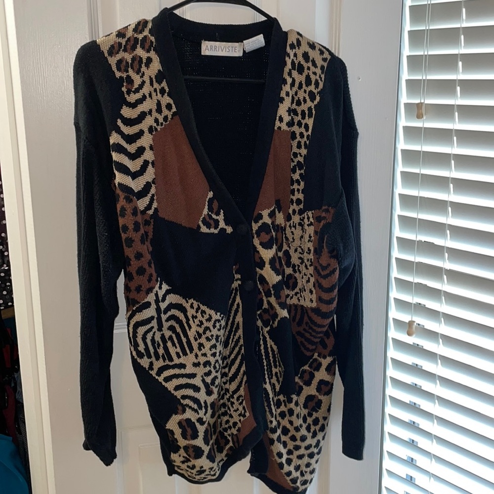 Cheetah sweater cardigan